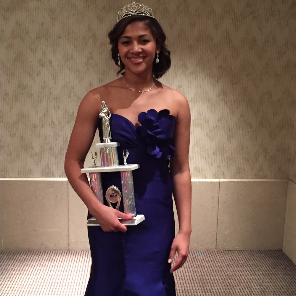 Purple Lazaro prom dress